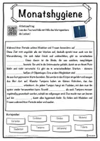 Vorschau - Unterrichtsreihen - Monatshygiene Lückentext mit Wortspeicher Hörverstehen und Suchsel - Seite 1