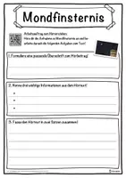 Vorschau - Unterrichtsreihen - Mondfinsternis Lückentext mit Wortspeicher Hörverstehen und Suchsel - Seite 3