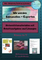 Vorschau - Arbeitsblätter - 🧑🍳 Wir werden Salmonellen - Experten - Deckblatt