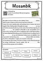 Vorschau - Unterrichtsreihen - Mosambik Lückentext mit Wortspeicher Hörverstehen und Suchsel - Seite 1