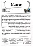 Vorschau - Unterrichtsreihen - Museum Lückentext mit Wortspeicher Hörverstehen und Suchsel - Seite 1