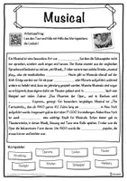 Vorschau - Unterrichtsreihen - Musical Lückentext mit Wortspeicher Hörverstehen und Suchsel - Seite 1