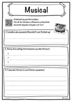 Vorschau - Unterrichtsreihen - Musical Lückentext mit Wortspeicher Hörverstehen und Suchsel - Seite 3