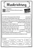 Vorschau - Unterrichtsreihen - Musikrichtung Lückentext mit Wortspeicher Hörverstehen und Suchsel - Seite 1