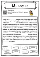 Vorschau - Unterrichtsreihen - Myanmar Lückentext mit Wortspeicher Hörverstehen und Suchsel - Seite 1