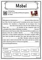 Vorschau - Unterrichtsreihen - Möbel Lückentext mit Wortspeicher Hörverstehen und Suchsel - Seite 1