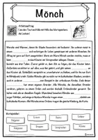 Vorschau - Unterrichtsreihen - Mönch Lückentext mit Wortspeicher Hörverstehen und Suchsel - Seite 1