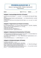 Vorschau - Test - 📝 Probeklausur: Geometrie & Trigonometrie (Klasse 9, Gymnasium BW) - Deckblatt
