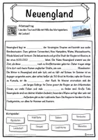 Vorschau - Unterrichtsreihen - Neuengland Lückentext mit Wortspeicher Hörverstehen und Suchsel - Seite 1