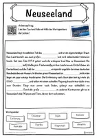 Vorschau - Unterrichtsreihen - Neuseeland Lückentext mit Wortspeicher Hörverstehen und Suchsel - Seite 1