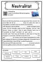 Vorschau - Unterrichtsreihen - Neutralität Lückentext mit Wortspeicher Hörverstehen und Suchsel - Seite 1