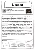 Vorschau - Unterrichtsreihen - Neuzeit Lückentext mit Wortspeicher Hörverstehen und Suchsel - Seite 1
