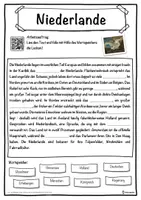 Vorschau - Unterrichtsreihen - Niederlande Lückentext mit Wortspeicher Hörverstehen und Suchsel - Seite 1