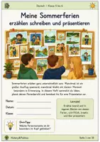 Vorschau - Arbeitsblätter - Meine Sommerferien erzählen schreiben und präsentieren - Deckblatt
