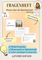 Vorschau - Arbeitsblätter - Fragenheft zur Speicherstadt mit verschiedenen Frageformaten - Deckblatt