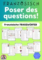 Vorschau - Stationenlernen - Questions en français - Fragewörter auf Französisch Exercices Übungen - Deckblatt