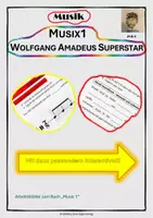 Vorschau - Stationenlernen - Arbeitsblatt zu "Musix1": W. A. Mozart - Superstar! - Deckblatt