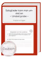 Vorschau - Arbeitsblätter - Satzglieder umstellen, ersetzen und weglassen (Materialpaket) - Deckblatt