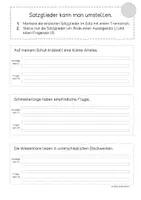 Vorschau - Arbeitsblätter - Satzglieder umstellen, ersetzen und weglassen (Materialpaket) - Seite 1