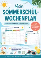 Vorschau - Fördermaterial/Inklusion - Sommerschule Lernplan – Wochenvorlage | 2 Layouts | Querformat | ausfüllbar - Deckblatt