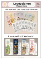 Vorschau - Arbeitsblätter - Lesezeichen - Klassentiere - Deckblatt