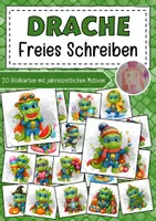 Vorschau - Bildkarten - Drachenklasse freies Schreiben Klassentier Drache - Deckblatt