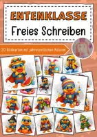 Vorschau - Bildkarten - Entenklasse freies Schreiben Klassentier Ente - Deckblatt