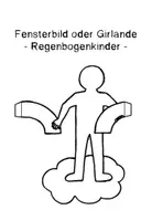 Vorschau - Mal- und Bastelvorlagen - Fensterbild oder Girlande - Regenbogenkinder - Deckblatt