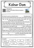 Vorschau - Unterrichtsreihen - Kölner Dom Lückentext mit Wortspeicher Hörverstehen und Suchsel - Seite 1