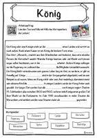 Vorschau - Unterrichtsreihen - König Lückentext mit Wortspeicher Hörverstehen und Suchsel - Seite 1
