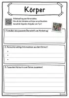 Vorschau - Unterrichtsreihen - Körper Lückentext mit Wortspeicher Hörverstehen und Suchsel - Seite 3