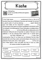 Vorschau - Unterrichtsreihen - Küche Lückentext mit Wortspeicher Hörverstehen und Suchsel - Seite 1