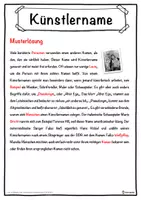 Vorschau - Unterrichtsreihen - Künstlername Lückentext mit Wortspeicher Hörverstehen und Suchsel - Seite 2