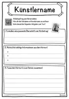 Vorschau - Unterrichtsreihen - Künstlername Lückentext mit Wortspeicher Hörverstehen und Suchsel - Seite 3