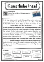 Vorschau - Unterrichtsreihen - Künstliche Insel Lückentext mit Wortspeicher Hörverstehen und Suchsel - Seite 1