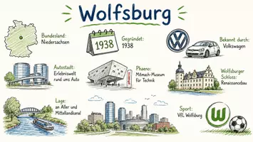 Vorschau - Arbeitsblätter - Lernplakat + AB mit Fragen zum Thema "Wolfsburg" + Lösungsblatt + Infografik - Seite 2