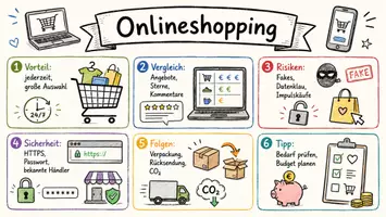 Vorschau - Arbeitsblätter - Lernplakat + Arbeitsblätter mit Dialog zum Thema "Onlineshopping" + Infografik - Seite 3