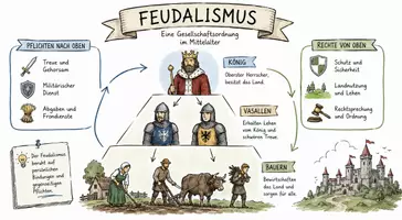 Vorschau - Arbeitsblätter - AB mit Fragen zum Thema "Feudalismus" + Lösungsblatt + Infografik - Seite 1