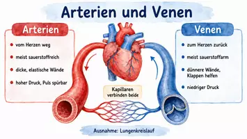 Vorschau - Arbeitsblätter - Arbeitsblätter zum Thema "Arterien und Venen" + Lösung & MP3 + Infografik - Seite 3