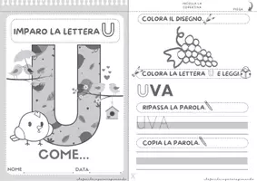 anteprima - Esercizi - LE VOCALI – LA LETTERA U – ARRICCHIMENTO LESSICALE - Pagina 2