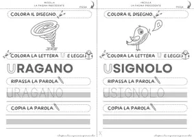 anteprima - Esercizi - LE VOCALI – LA LETTERA U – ARRICCHIMENTO LESSICALE - Pagina 3