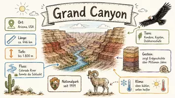 Vorschau - Arbeitsblätter - Arbeitsblätter zum Thema "Grand Canyon" + Lösung & MP3 + Mindmap + Infografik - Seite 1