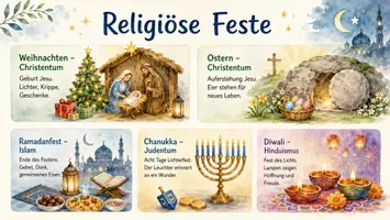 Vorschau - Arbeitsblätter - Arbeitsblatt "Religiöse Feste" + interaktive Lösung & MP3 + Infografik - Seite 2