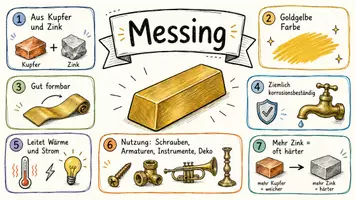 Vorschau - Arbeitsblätter - Arbeitsblätter zum Thema "Messing" + Lösung & MP3 + Mindmap + Infografik - Seite 1
