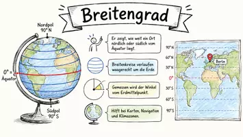 Vorschau - Arbeitsblätter - Arbeitsblatt zum Thema "Breitenkreis" + Onlineübung & MP3 + Infografik - Seite 2