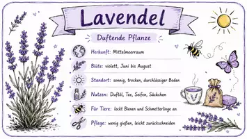 Vorschau - Arbeitsblätter - AB mit Fragen zum Thema "Lavendel" + Lösungsblatt + Infografik - Seite 1