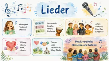 Vorschau - Arbeitsblätter - Arbeitsblätter zum Thema "Lieder" + Lösung & MP3 + Infografik - Seite 3