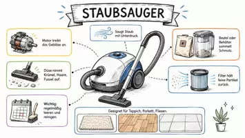 Vorschau - Arbeitsblätter - Arbeitsblätter zum Thema "Staubsauger" + Lösung & MP3 + Mindmap + Infografik - Seite 1