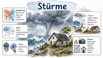 Vorschau - Arbeitsblätter - Arbeitsblatt "Sturm" + Onlineübung & MP3 + Infografik - Seite 2
