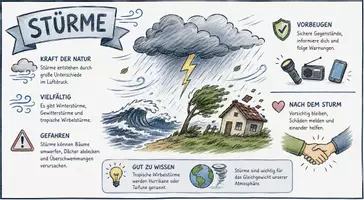 Vorschau - Arbeitsblätter - Arbeitsblätter zum Thema "Sturm" + Lösung & MP3 + Infografik - Seite 1